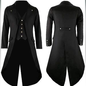 Mens Black Vintage style Tailcoat Jacket- cosplay/ Halloween